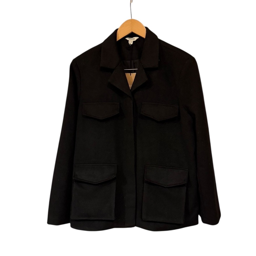 NWT AWARE VERO Moda Black Utility‎ Style Jacket Japanese aesthetics minimalist M